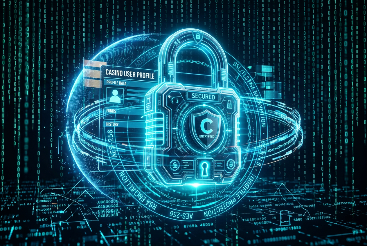 Cybersecurity concepts showing encrypted data and digital lock protection